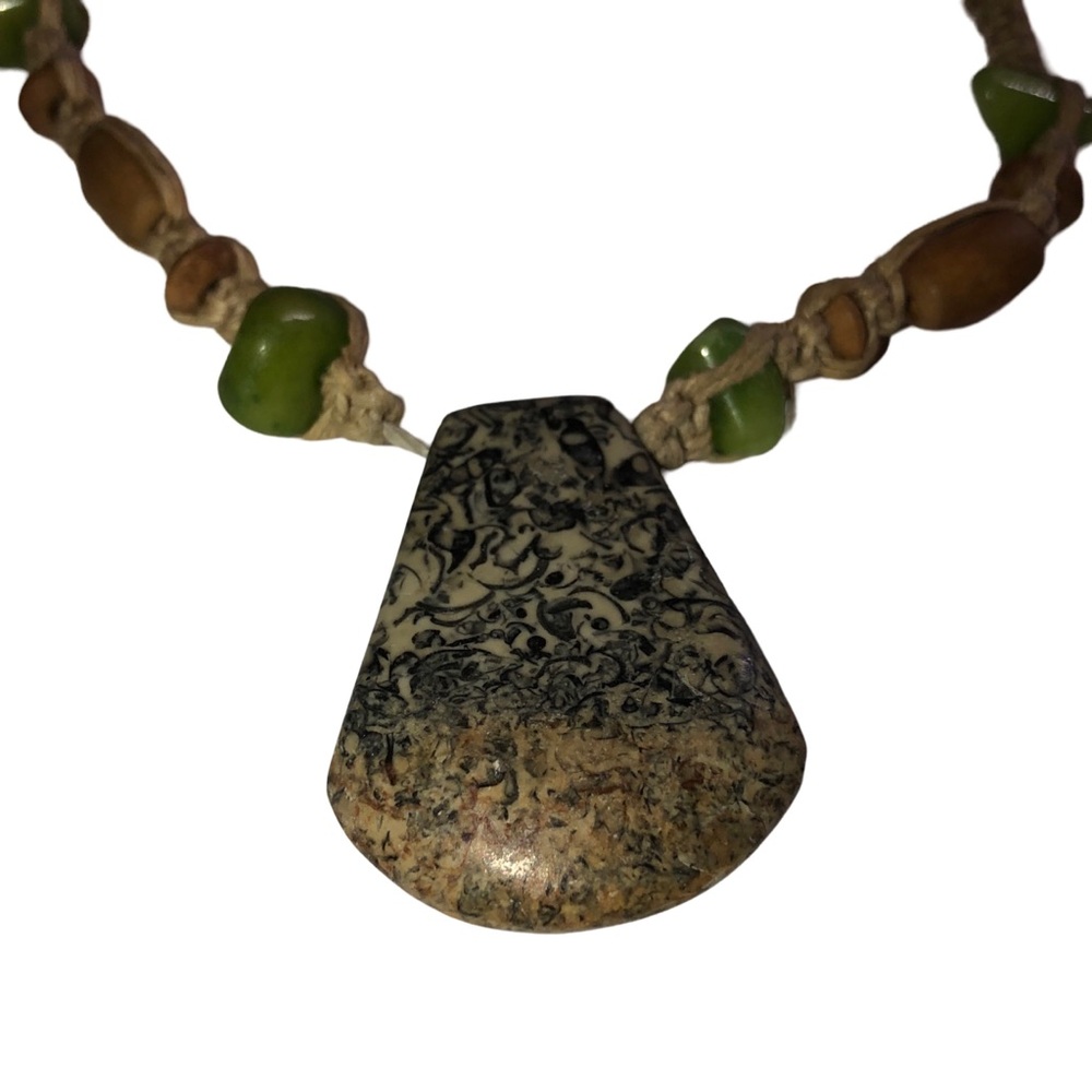Tribal hand made unique stone necklace